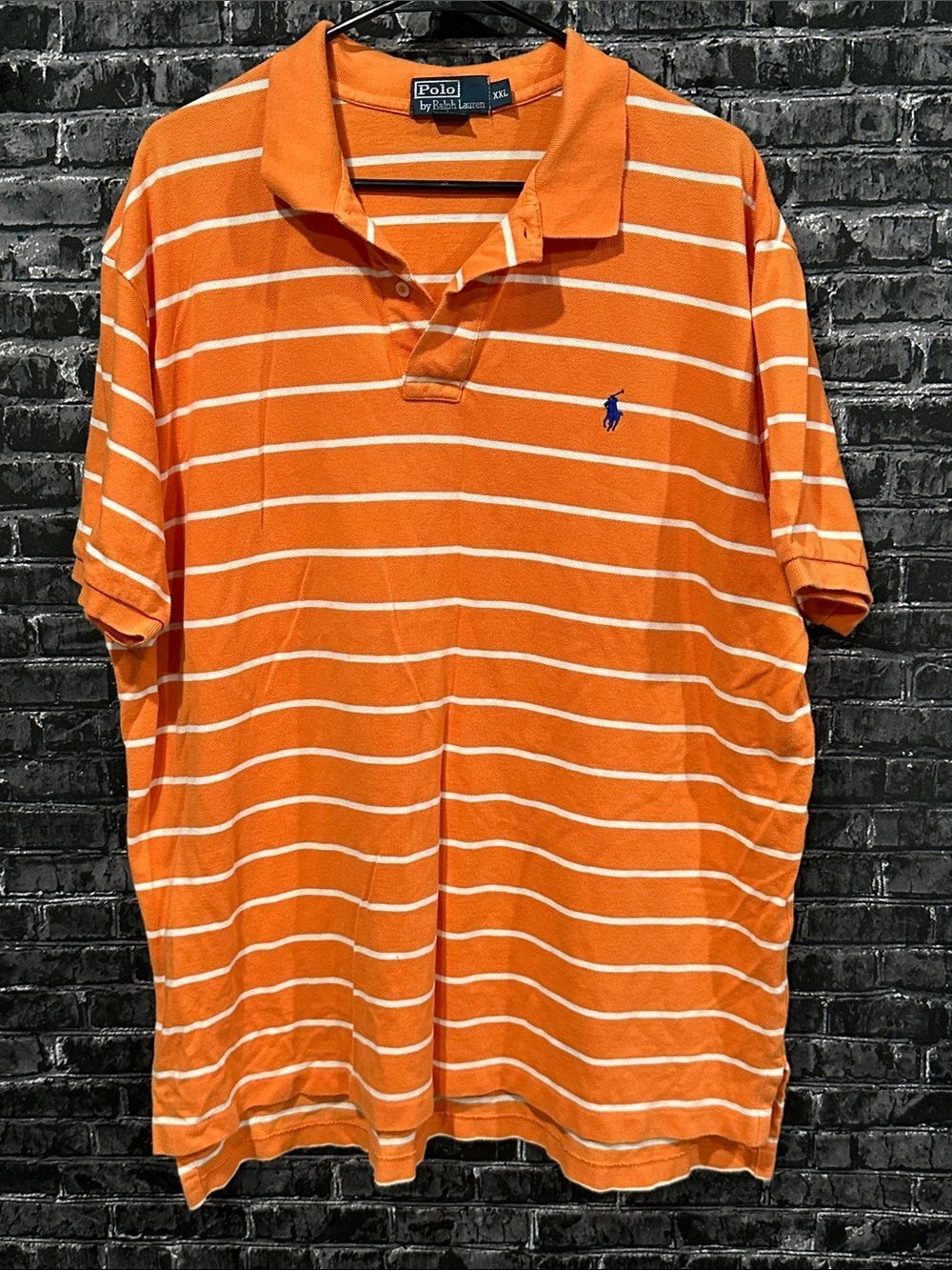 Polo by Ralph Lauren Orange & White Striped Polo